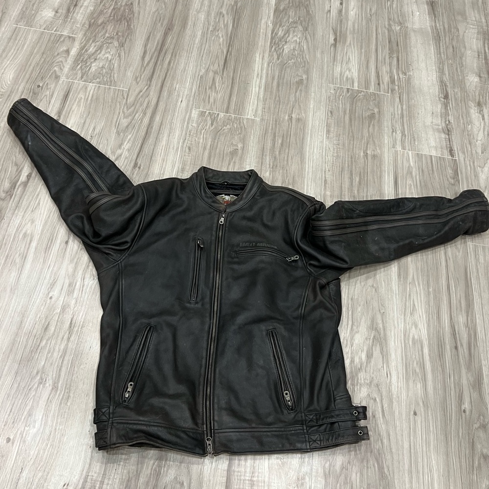 Men's Black harley davidson  Jacket